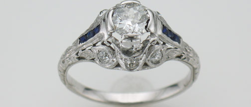 cathy fischer platinum diamond sapphire ring